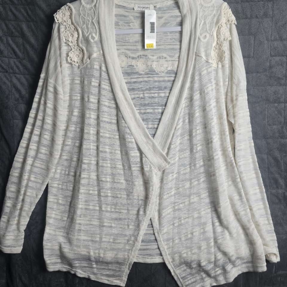Blu Pepper Crochet Waterfall Cardigan Women's Size M